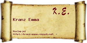 Kranz Emma névjegykártya