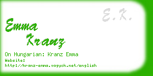 emma kranz business card